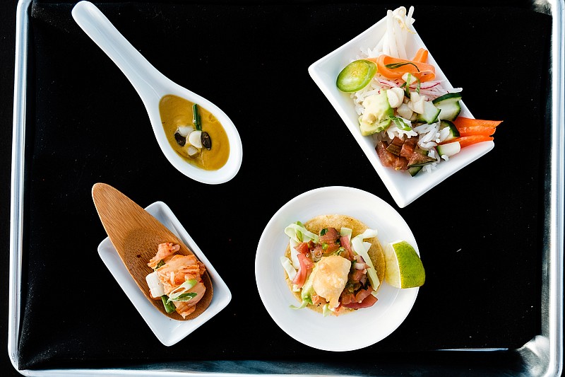 BlueNalu's whole-muscle, cell-based yellowtail prepared in four different rec...